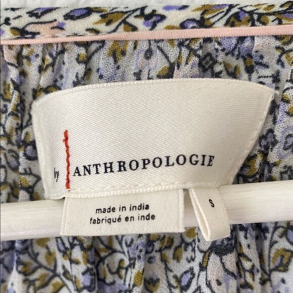 Y2K Anthropologie Floral Print Short Sleeve Blouse - Picture 2 of 8